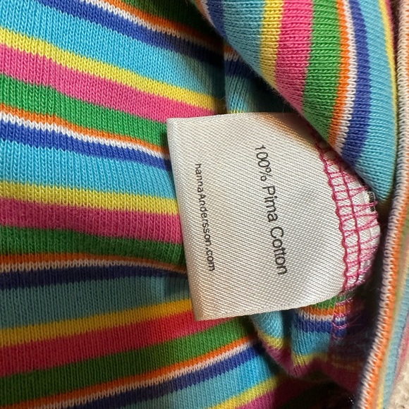 Hanna Andersson Girls Striped Multicolor Tanktop with Flower (Size 140cm) - Picture 4 of 4